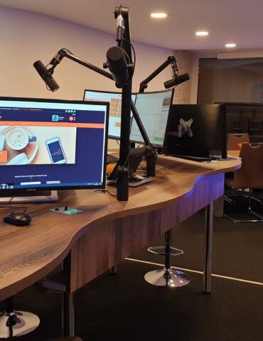 Blick ins gläserne Studio